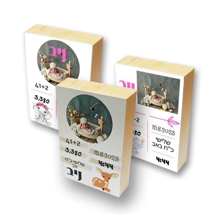 שלישיית בלוקי עץ 20/20 ס"מ