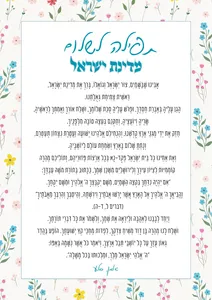 שמשונית דגם ''תפילה לשלום המדינה''